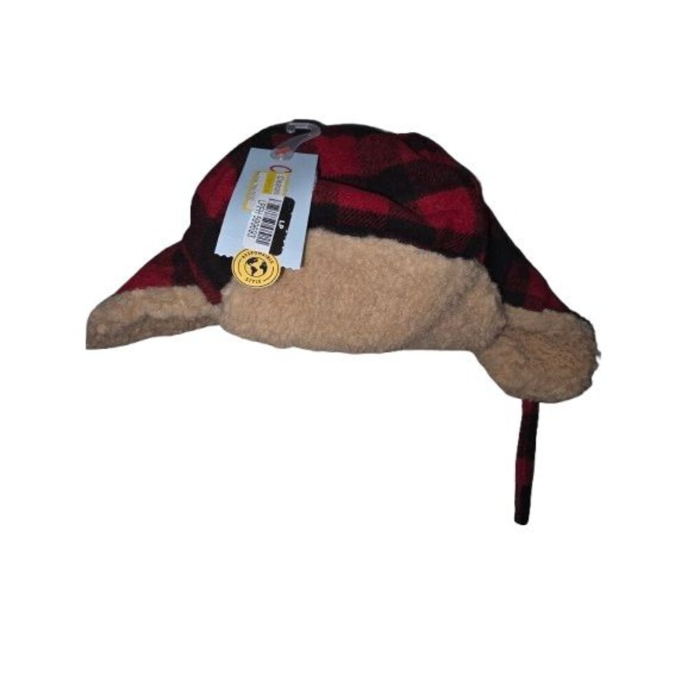 10 for $25!!!NEW!!! Cat & Jack Red and Black Plaid Trapper Hat Boys 12-24 Months
